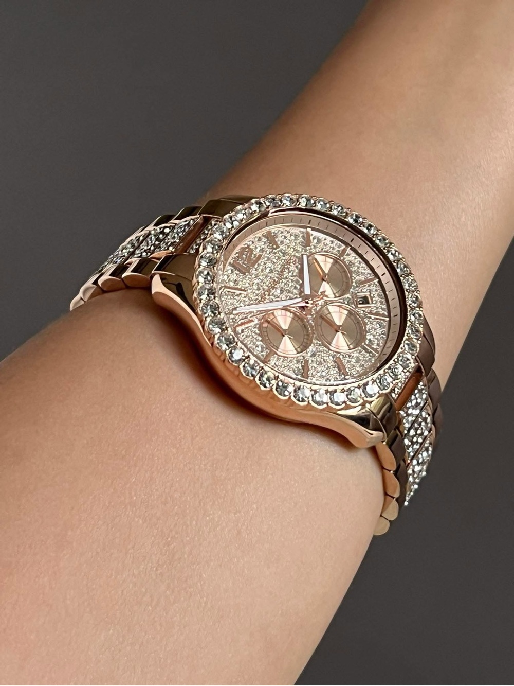 MK7285 - Michael Kors Women’s Layton Chronograph Rose Gold-Tone Watch